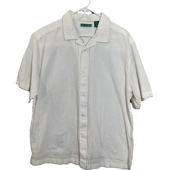 Cubavera Men's Shirt Size XL, Linen 55%/Cotton 45, Button Down, Short Sleeve - Picture 1 of 9